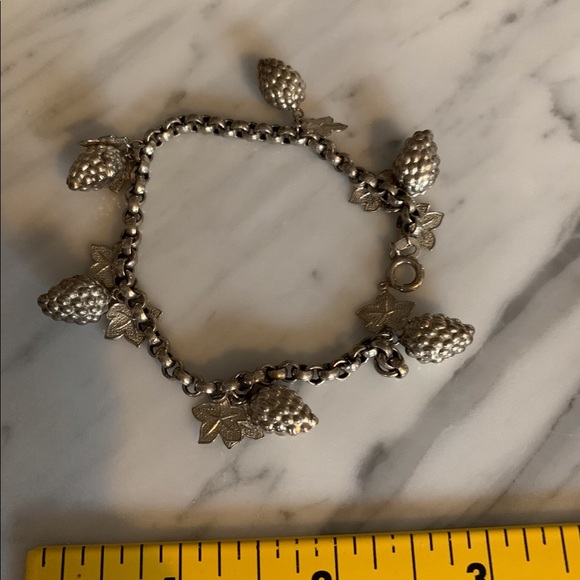 Jewelry - Sterling Silver Grape and Leaf Bracelet